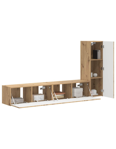 Set mobile TV 3 pcs Rovere artigianale Legno multistrato