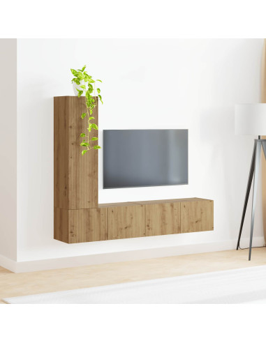 Set mobile TV 3 pcs Rovere artigianale Legno multistrato