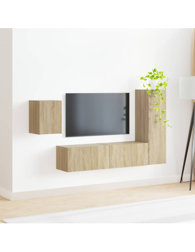 Set mobile TV 4 pcs Rovere Sonoma Legno multistrato