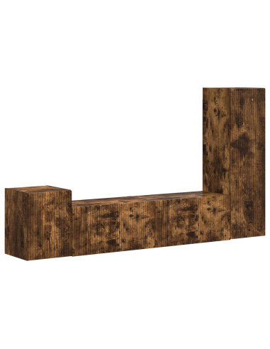 Set mobile TV 4 pcs Rovere fumé Legno multistrato