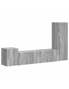 Set mobile TV 4 pcs Grigio Sonoma Legno multistrato 2