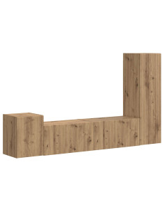 Set mobile TV 4 pcs Rovere artigianale Legno multistrato 2