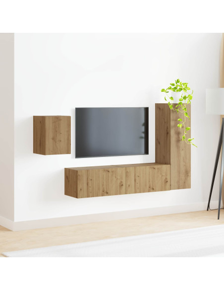 Set mobile TV 4 pcs Rovere artigianale Legno multistrato