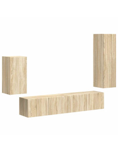 Set mobile TV 4 pcs Rovere Sonoma Legno multistrato 2