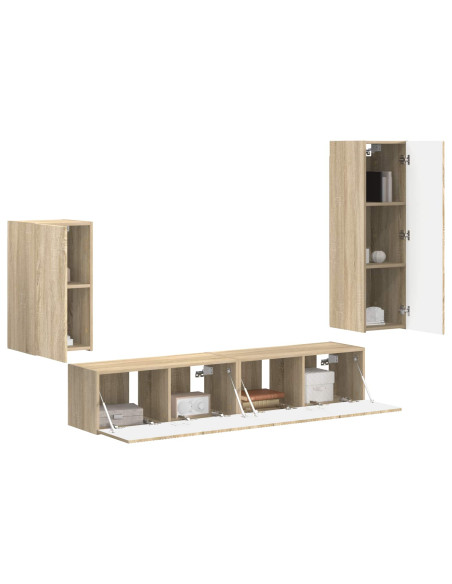 Set mobile TV 4 pcs Rovere Sonoma Legno multistrato