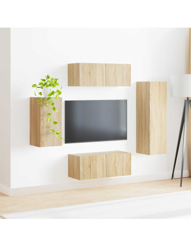 Set mobile TV 4 pcs Rovere Sonoma Legno multistrato