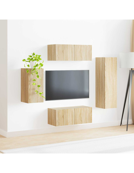 Set mobile TV 4 pcs Rovere Sonoma Legno multistrato