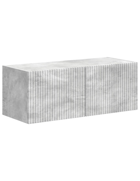 Set mobile TV 4 pcs Grigio cemento Legno multistrato