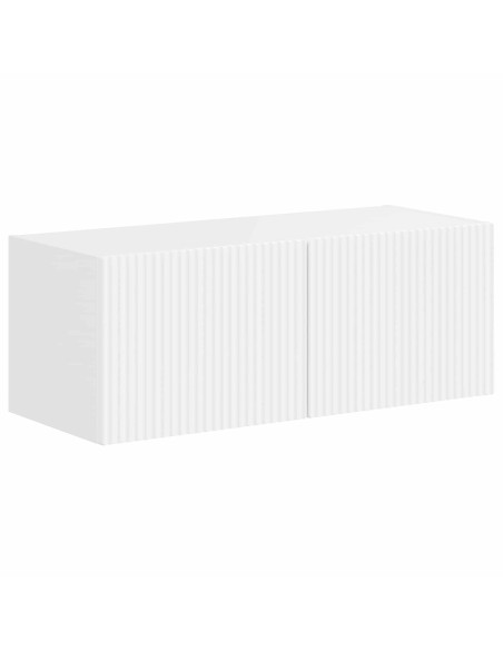 Set mobile TV 4 pcs Bianco Lucido Legno multistrato