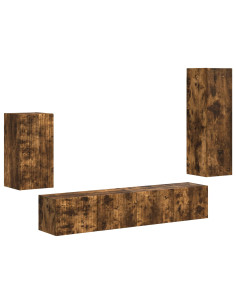 Set mobile TV 4 pcs Rovere fumé Legno multistrato 2