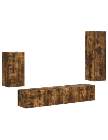 Set mobile TV 4 pcs Rovere fumé Legno multistrato
