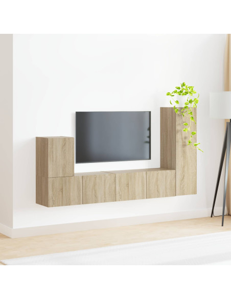 Set mobile TV 3 pcs Rovere Sonoma Legno multistrato