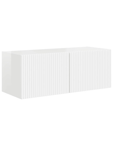 Set mobile TV 3 pcs Bianco Lucido Legno multistrato