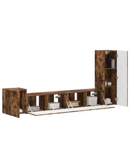 Set mobile TV 3 pcs Rovere fumé Legno multistrato