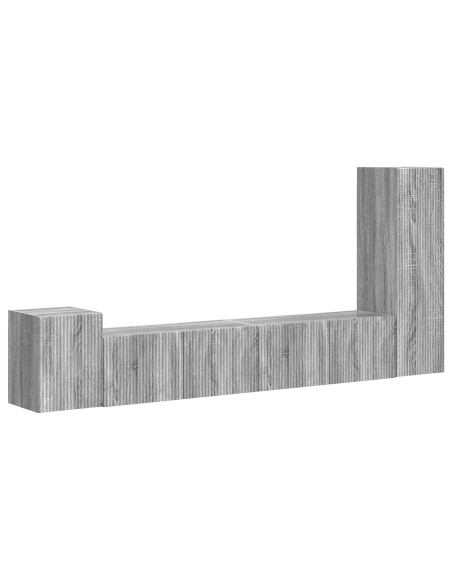 Set mobile TV 3 pcs Grigio Sonoma Legno multistrato