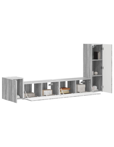 Set mobile TV 3 pcs Grigio Sonoma Legno multistrato