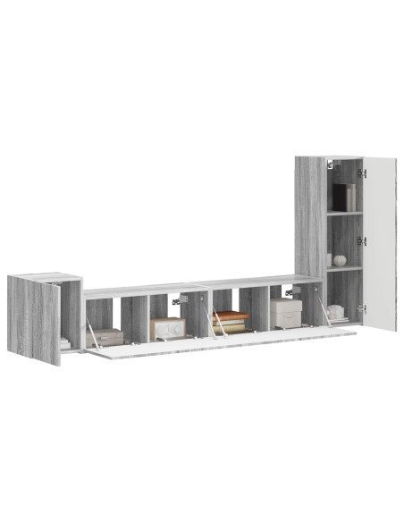 Set mobile TV 3 pcs Grigio Sonoma Legno multistrato