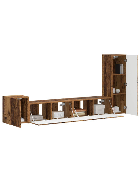 Set mobile TV 3 pcs Legno vecchio Legno multistrato