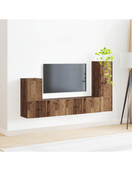 Set mobile TV 3 pcs Legno vecchio Legno multistrato