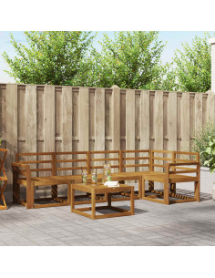 Set di divani 6 pcs Naturale Legno di Acacia Massello