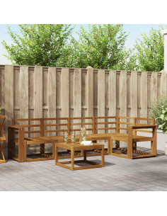 Set di divani 6 pcs Naturale Legno di Acacia Massello