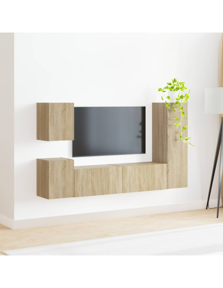 Set mobile TV 4 pcs Rovere Sonoma Legno multistrato