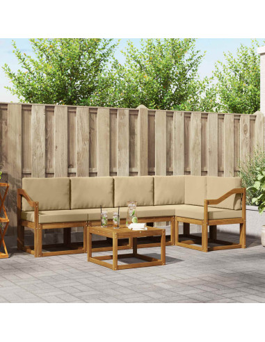 Set di divani con cuscino 6 pcs Naturale e Beige