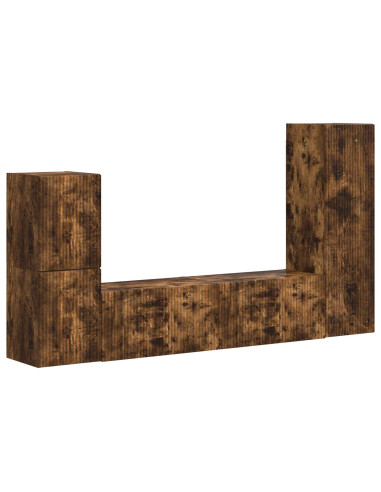 Set mobile TV 4 pcs Rovere fumé Legno multistrato