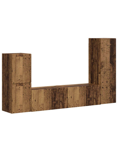 Set mobile TV 4 pcs Legno vecchio Legno multistrato