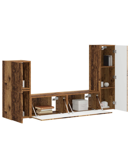 Set mobile TV 4 pcs Legno vecchio Legno multistrato