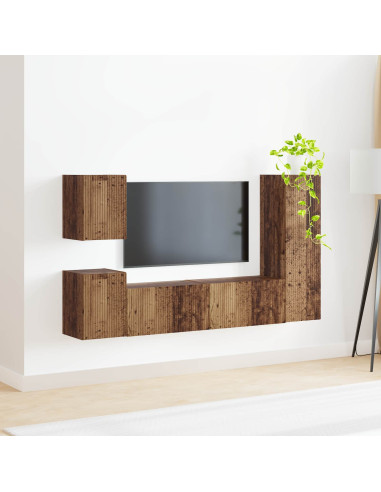 Set mobile TV 4 pcs Legno vecchio Legno multistrato