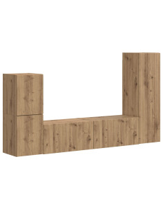 Set mobile TV 4 pcs Rovere artigianale Legno multistrato 2