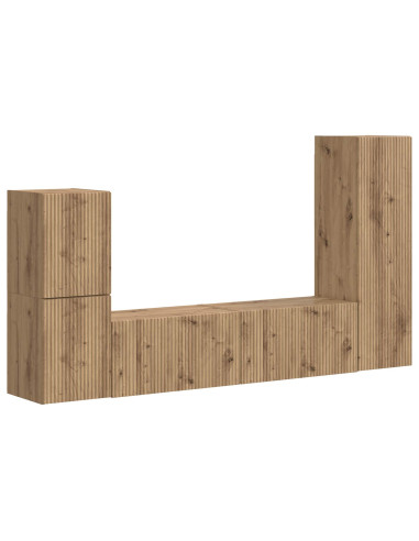 Set mobile TV 4 pcs Rovere artigianale Legno multistrato