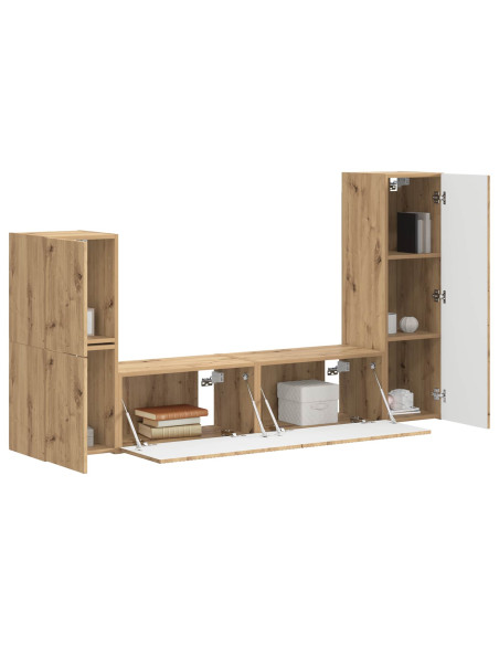 Set mobile TV 4 pcs Rovere artigianale Legno multistrato