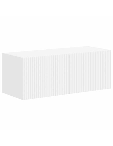 Set mobile TV Montaggio a parete 4 pcs Bianco Legno multistrato