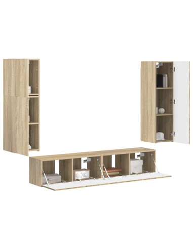 Set mobile TV 4 pcs Rovere Sonoma Legno multistrato