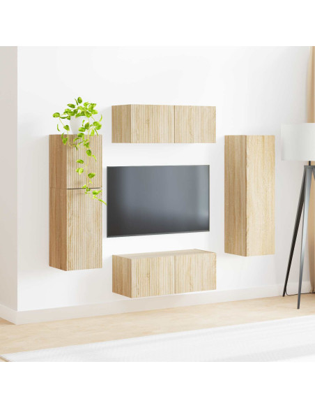 Set mobile TV 4 pcs Rovere Sonoma Legno multistrato