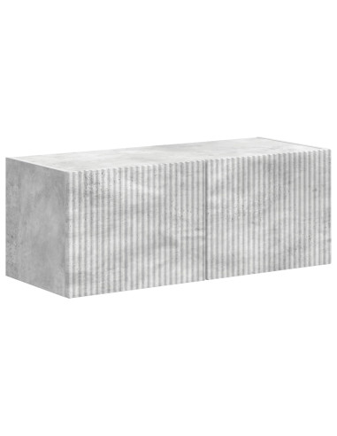 Set mobile TV 4 pcs Grigio cemento Legno multistrato