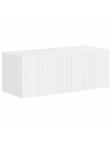 Set mobile TV 4 pcs Bianco Lucido Legno multistrato