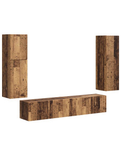 Set mobile TV 4 pcs Legno vecchio Legno multistrato 2