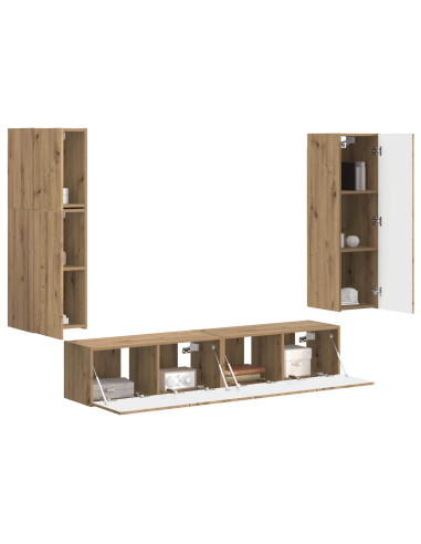 Set mobile TV 4 pcs Rovere artigianale Legno multistrato