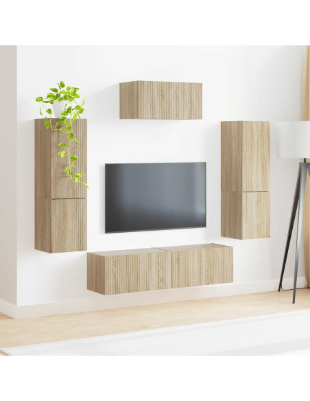 Set mobile TV 4 pcs Rovere Sonoma Legno multistrato