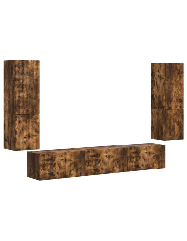 Set mobile TV 4 pcs Rovere fumé Legno multistrato