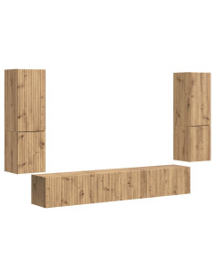 Set mobile TV 4 pcs Rovere artigianale Legno multistrato 2