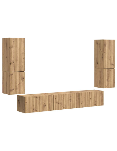 Set mobile TV 4 pcs Rovere artigianale Legno multistrato