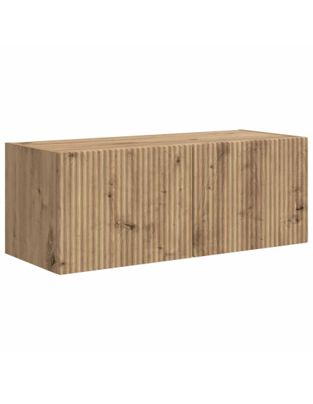 Set mobile TV Montaggio a parete 5 pcs Nero Legno multistrato