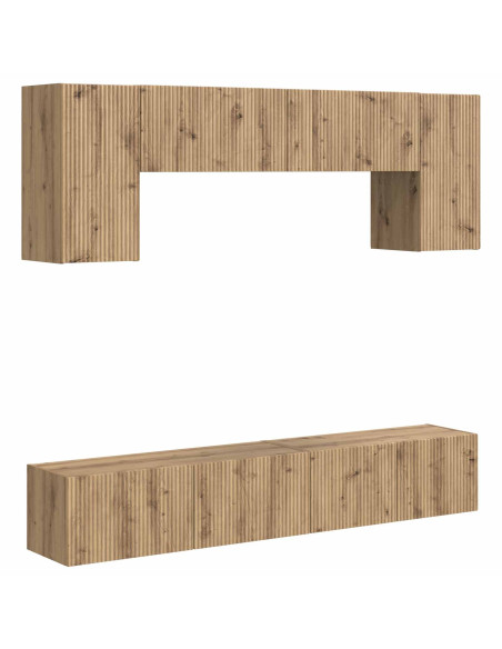 Set mobile TV 5 pcs Grigio Sonoma Legno multistrato