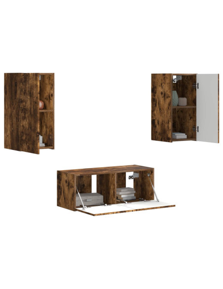 Set mobile TV 6 pcs Rovere fumé Legno multistrato