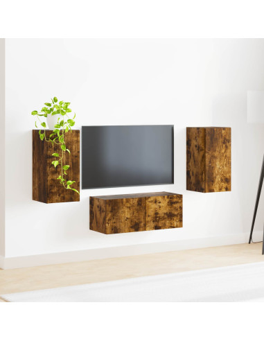 Set mobile TV 6 pcs Rovere fumé Legno multistrato