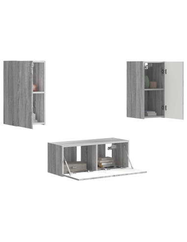 Set mobile TV 6 pcs Grigio Sonoma Legno multistrato